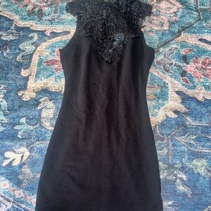 Forever 21 Black Mini Dress with Lace Detail